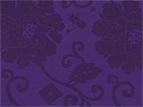 古希祝い座布団用生地-紫色唐草柄